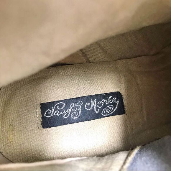 Naughty Monkey HIGHTRAIL Brown Leather Sherpa Lined Zip Up Heeled Buckle Boots - Picture 14 of 16